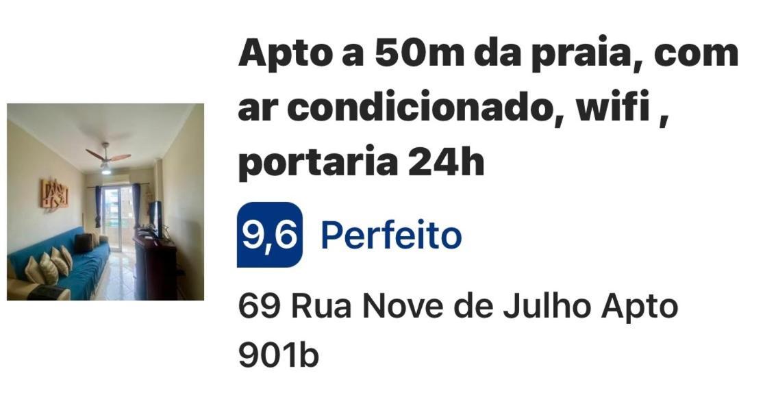 Apto A 50M Da Praia, Com Ar Condicionado, Wifi , Portaria 24H ปรายากรันเด ภายนอก รูปภาพ